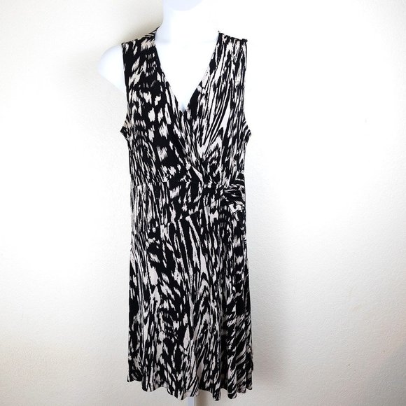 Chico's Dresses & Skirts - Chico's Travelers Animal Print Faux Wrap Dress, Size 12